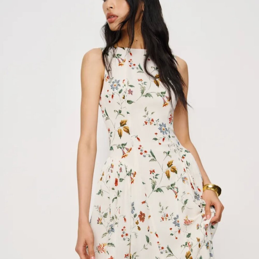 Reformation Anelis Dress Ivory - Size 8 - NWT